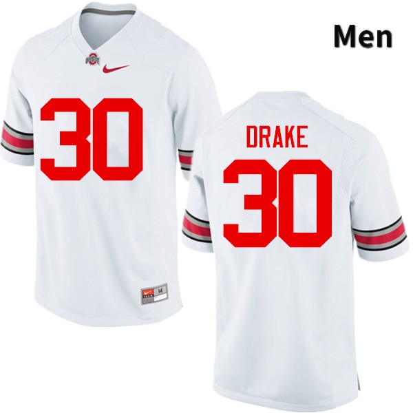 Men's Ohio State Buckeyes #30 Jared Drake White Game College Stitched Football Jersey 23ZD040OI